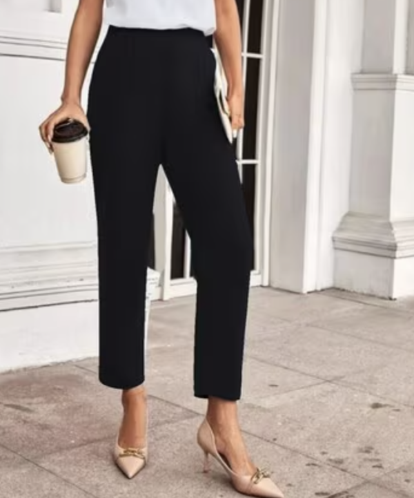 Women Relaxed Fit Trousers with Elasticated Waist